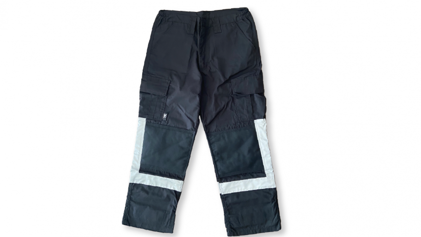 PANTALON DE RESCATE VITRIOLEN RIPSTOP NEGRO CINTA PLATA 1_Mesa de trabajo 1