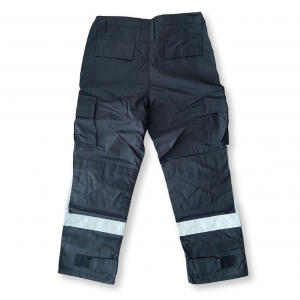 PANTALON DE RESCATE VITRIOLEN RIPSTOP NEGRO CINTA PLATA trasero 1_EC
